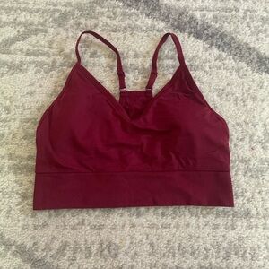 PINK Victorias Secret Red/Maroon Sports Bra With Padding Cups Included
